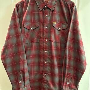 DIXXON Red and Gray Casual Button Down Shirt
